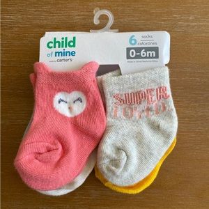 New colorful baby girl socks size 0-6 months